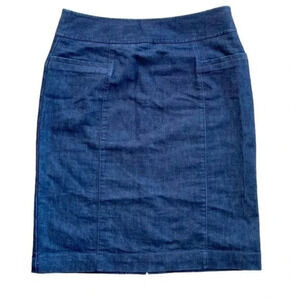 Kenneth Cole Reaction denim pencil skirt dark wash size 0 EUC